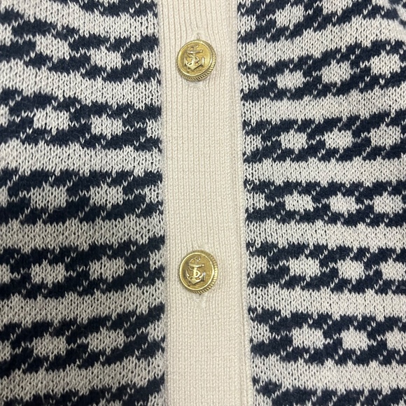 Banana Republic BR, Women's Silk Blend Jacquard Cardigan, Navy / Cream, Small - Picture 7 of 11